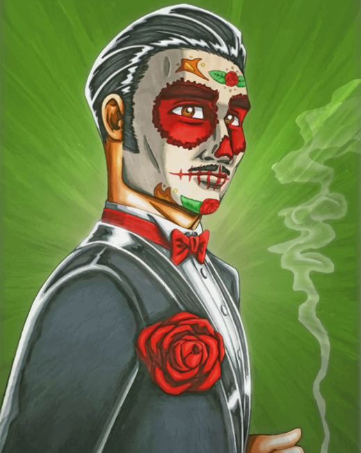 Mexican Sugar Skull Man - 5D Diamond Painting - DiamondByNumbers - Diamond  Painting art